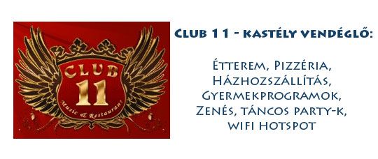 club 11 kastély vendéglő pécel